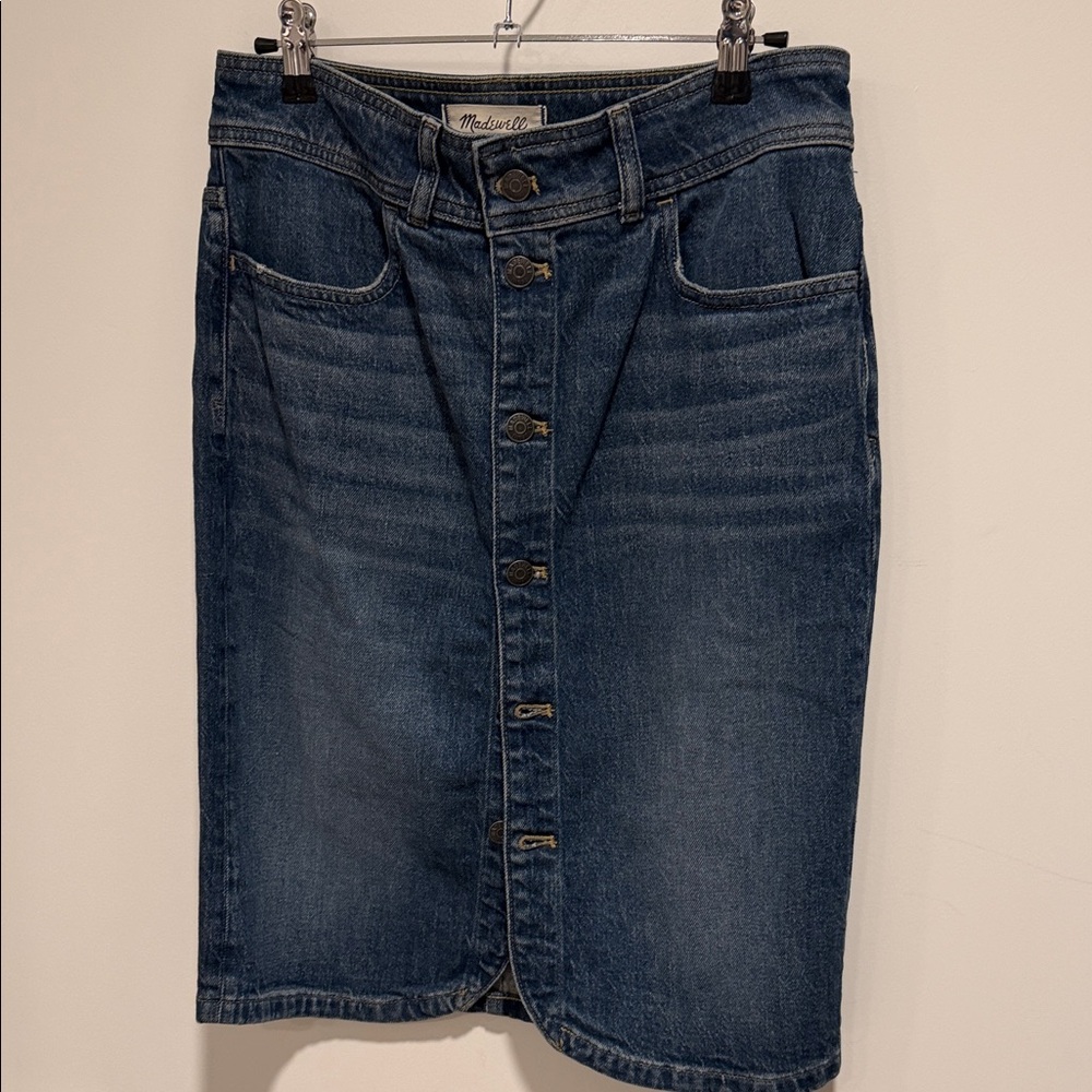 Madewell Dark Blue Denim Pencil Skirt